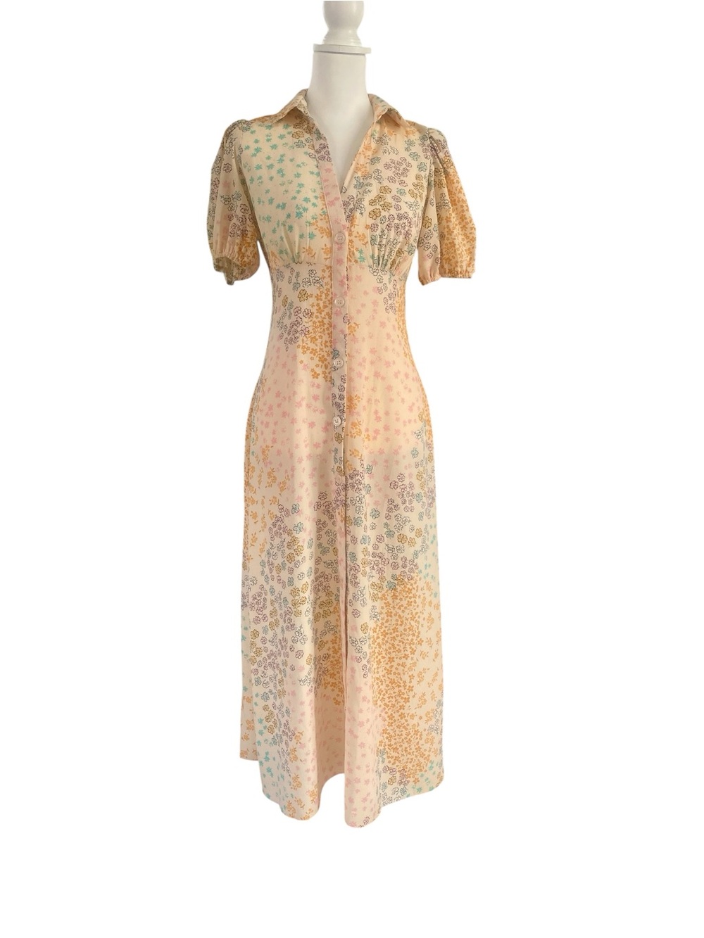 ASOS Design Floral Maxi Dress Size 4 Cottagecore Prairie Puff Sleeve - Picture 4 of 12